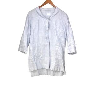 Poetry Light Blue linen tunic Shirt